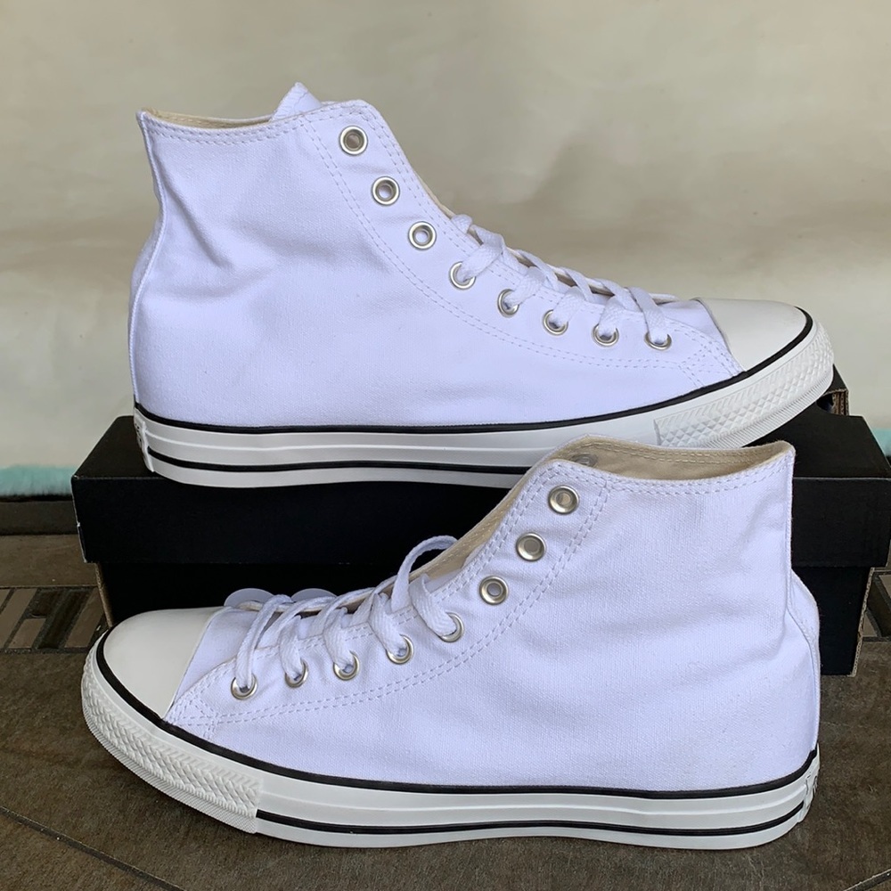 CONVERSE CTAS HI WHITE/WHITE/BLACK MENS - Picture 3 of 16